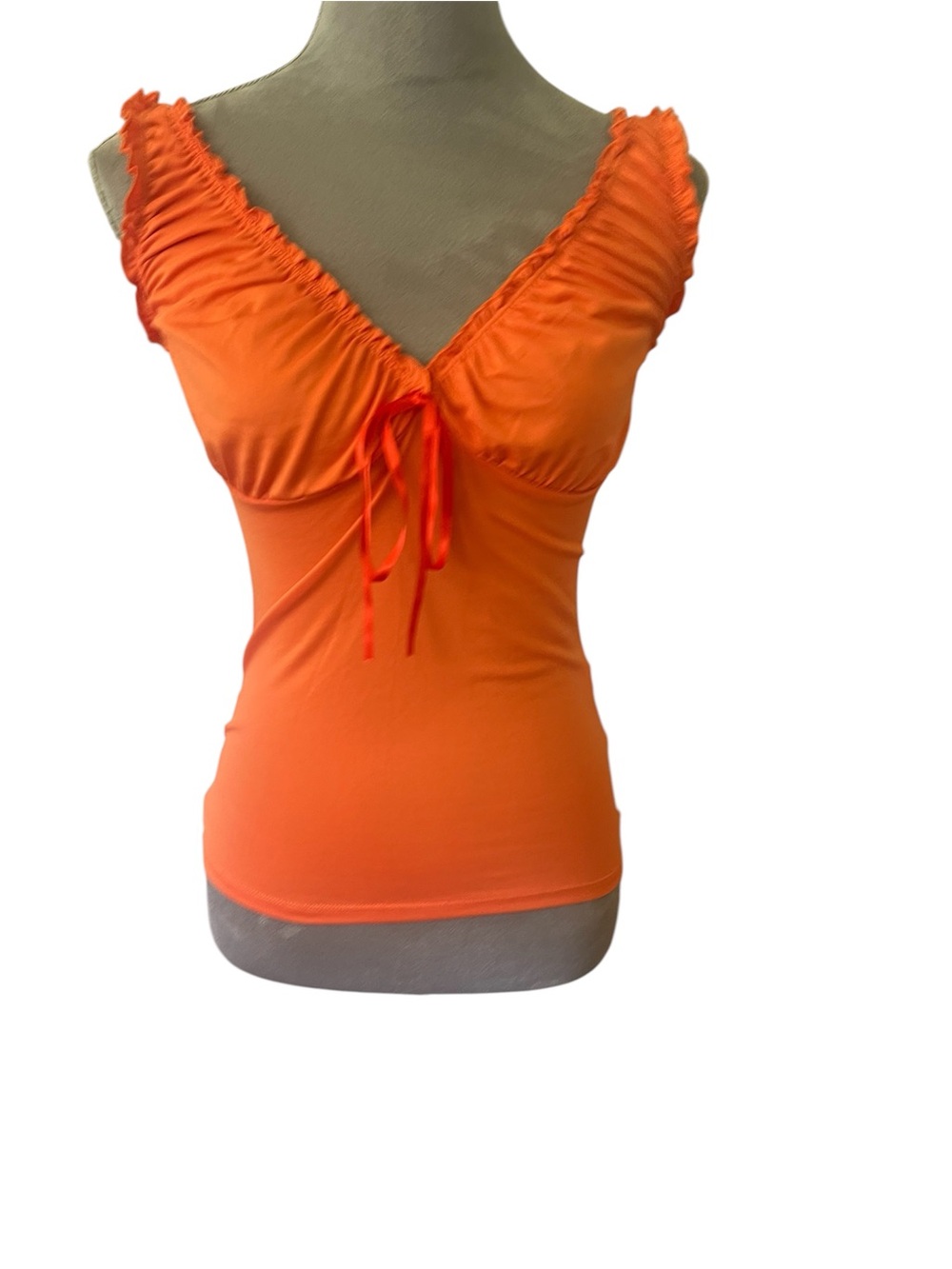 La Redoute Ruched Tie-Front Orange Camisole